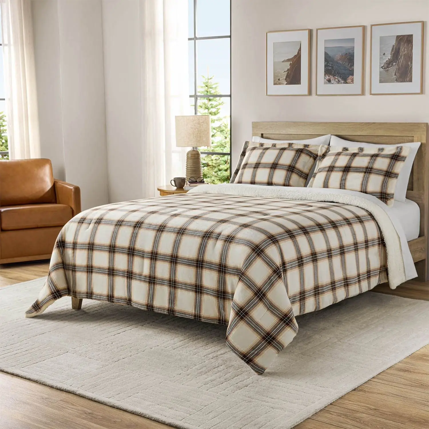 Member's Mark 3-Piece Printed Plush Comforter Sets KING