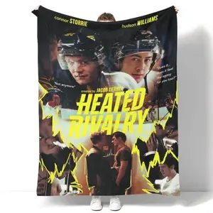 Heated Rivalry Poster Print Flannel Throw Blanket Soft Cozy Lightweight for Home Office Camping Sofa Bed Perfect Gift for Fans