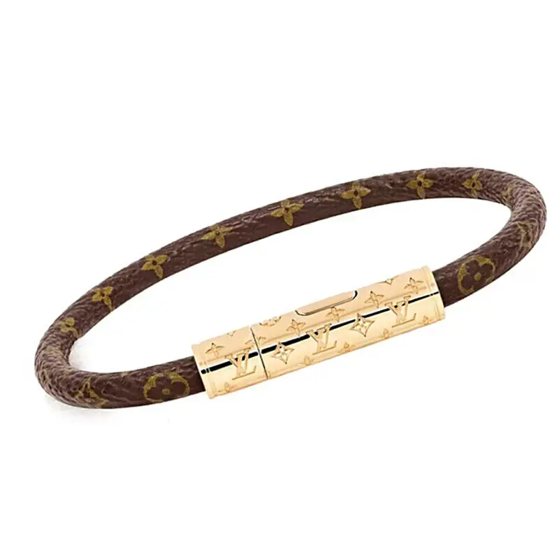 Pre-owned 99% New Louis Vuitton LV Confidential Monogram Bracelet Gold Lock Women Luxury Designer Jewelry