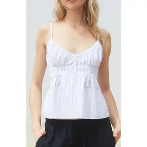 John Galt Women's Blue & White Striped Tiffany Tank Top