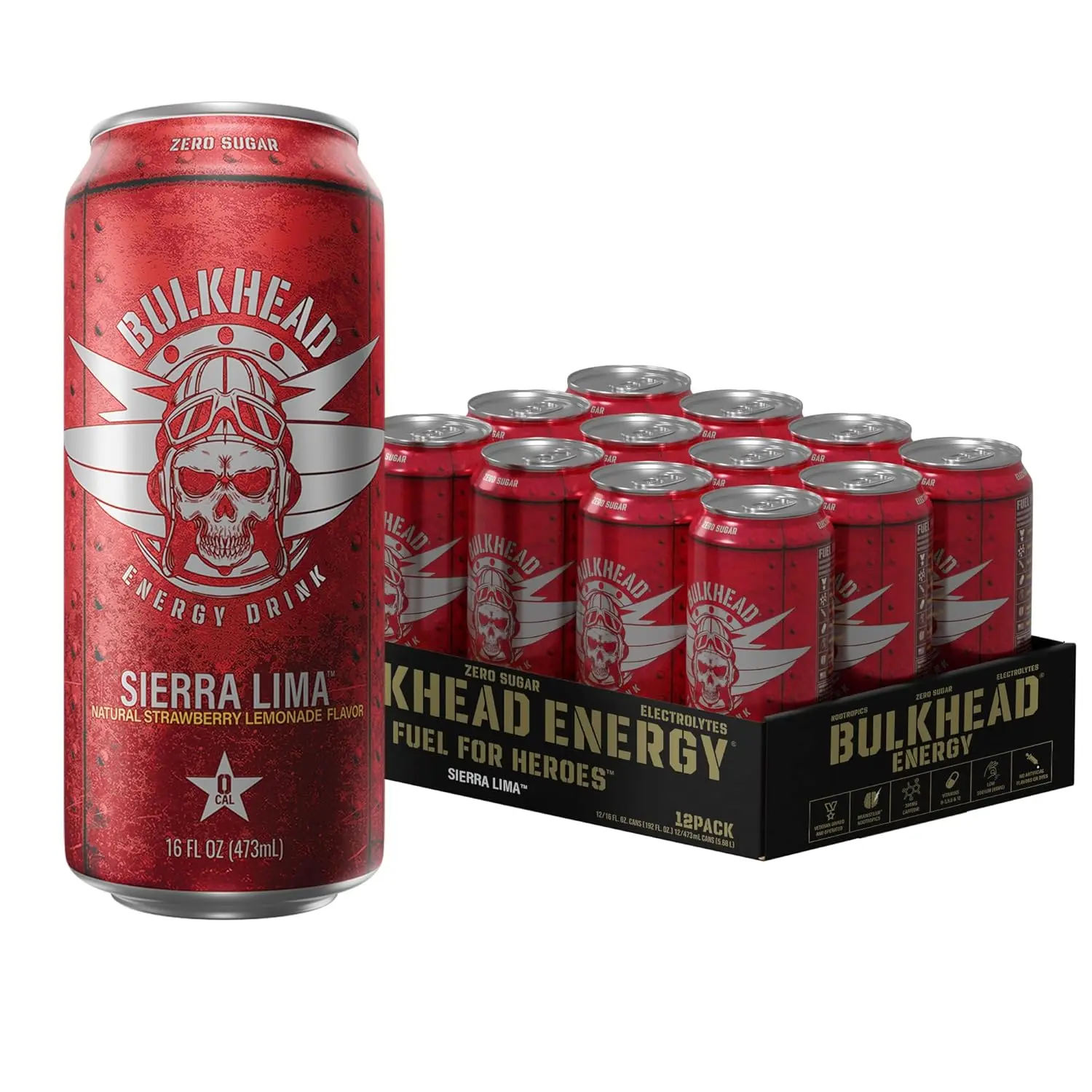SIERRA LIMA - 16 fl oz  [Natural Strawberry Lemonade Flavor] (12-Pack)