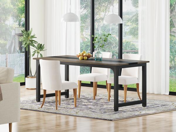 for 6-8Tribesigns 70.8” Rectangle  Dining Table, Large Office Computer Desk with Thicken Frame, Modern Simple Home Furniture for Living Room, Kitchen Room