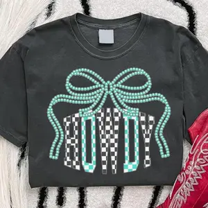 Howdy Western Bow Adult Shirt, Women's Graphic Tees, Western Clothing, Western Boutique Wholesale Sweatshirt, Cowgirls Stuff Top Gift, Vintage Boho Graphic T-shirt, Comfort Color, Hoodie, Women’s Crewneck
