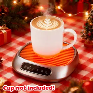 Coffee Mug Warmer, USB Heating Coaster, Portable Coffee Cup Heater for Desk with 3 Temp Settings & Auto Shut Off, Smart Electric Beverage Warmer for Milk Tea Water Cocoa Desk Home Office Use Winter Gifts