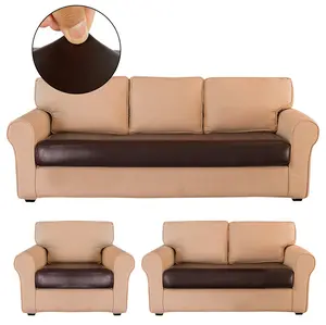 WaterProof Elastic PU Leather Couch Sofa Cushion Slipcover Chair Loveseat Sofa Furniture Protector Slip Cover Living Room