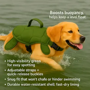 Summer Dog Swimsuit, Pet Dive Suit for Large Medium Small Dogs, Cute Water Play Costume, Adjustable Straps, Life Jacket