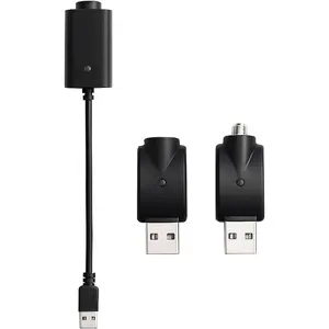 Smart USB Threaded Charging Cable with LED Conversion Indicator Light, 3-Piece Set Smart Overcharge Protection USB Adapter and Wireless Home Soldering Iron Charger (Black)