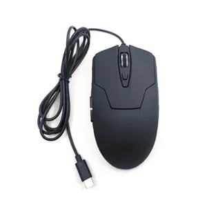CBUS Wired USB C Mouse, 6-Button Quiet Click Computer Mouse - 4 DPI Speeds, Ergonomic, LED Backlight - Compatible with Mac, Chromebook, HP, DELL XPS, ASUS, Surface, Silent Gaming Mouse Type-C Wired