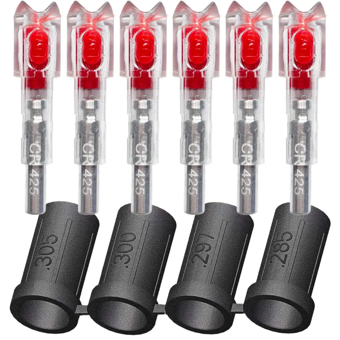 S Arc6 LED Lighted Arrow Nocks 6PCS Super Bright Glowing Arrow Tails Multi Size Fit .285-.305 ID Arrows Archery Hunting Accessories