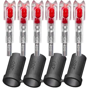 S Arc6 LED Lighted Arrow Nocks 6PCS Super Bright Glowing Arrow Tails Multi Size Fit .285-.305 ID Arrows Archery Hunting Accessories