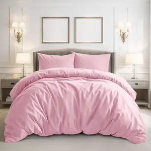 Duvet Cover Twin/Twin XL Size - 2 Pieces Extra Soft Bedding Set, Includes 1 68x90 Inch Twin Duvet Cover with Zipper Closure & 1 Pillow Sham, Comforter Not Included, Baby Pink