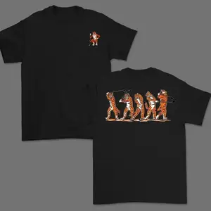 Tiger Golf Swing Graphic Shirt, Vintage Cotton Apparel for Men and Women, Trendy Golf Gift, Tiger Mascot Design Casual Classic Fabric Soft T-Shirt