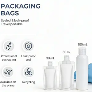 Premium Squeeze Pouches - Leakproof Cosmetic and Shampoo Containers - Travel Solution