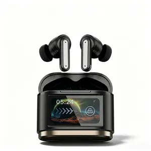 Fluffdrip BD-2 Smart Screen Earbuds - Wireless Bluetooth Earphones with Touch Display, Find My Buds & Type-C