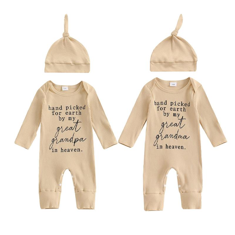 Hand Picked for Earth By My Great Grandma Grandpa In Heaven Bodysuit Romper Newborn Baby Ribbed Jumpsuit Coveralls Hand Picked for Earth By My Great Grandma Grandpa In Heaven Bodysuit Romper Newborn Baby Ribbed Jumpsuit Coveralls