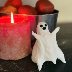 KabooForge Boo-tackular Ghost - Chunky Cheeky Halloween Shelf Decor Handcrafted Unique Figurine for Spooky Charm