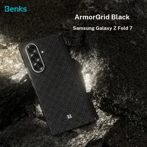 Separate back case 【BENKS ArmorGrid ArmorAir Kevlar case for Samsung Galaxy Z Fold 7 | DuPont Kevlar fiber | Supports MagSafe | Protects magnetic hinge with PU | Slim and lightweight | Camera lens protection】