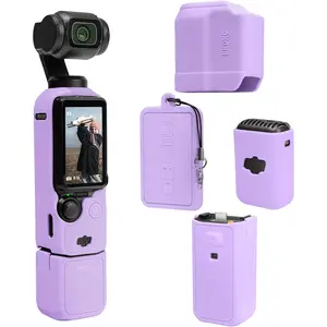 Pocket 3 Case, Soft  Protective Case Compatible with DJI  Pocket 3 Creator Combo, Lightweight  Screen Protector Grip Cover Accessories - Purple