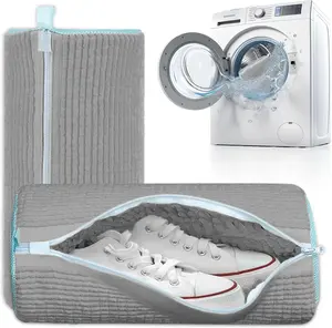 Shoe Washing Machine Bag - Resuable Shoe Bag for Washing Machine and Dryer - 360° Wrap Shoe Washing Bag for Sneakers, Boots & Delicate Footwear - 1pc Durable Zipper Shoes Removable Washing Bags, Shoe Storage Bag