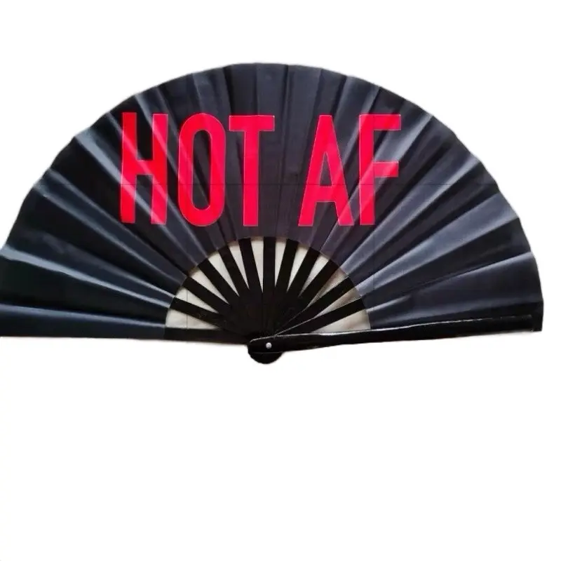 Red and Black  "HOT A"F Rave Clack Folding Hand Fan - 12 Inches, Ideal for Festivals and Rave Events - Decor, Accessory, Large Custom "HOT A"F Clack Fan |Rave Fan|Hand Fan|Rupauls Drag Race|handheld fan|Drag Race|clack fan|Drag queen merch|Hot Af fans
