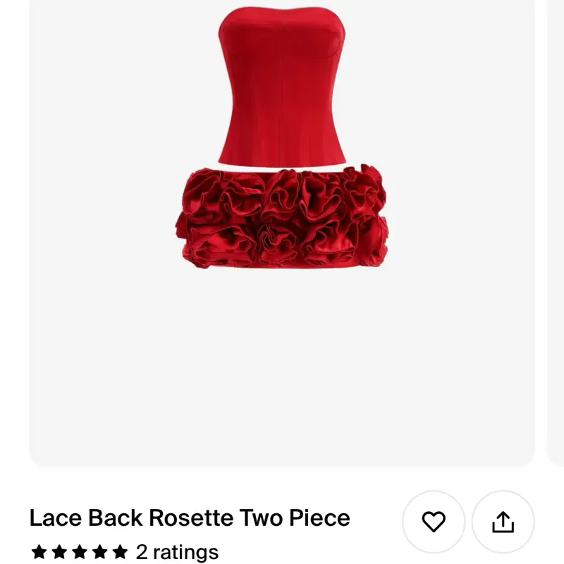 Rosette Dress - Lace Back Rosette Two Piece in Red Color as Shown - TikTok  Shop