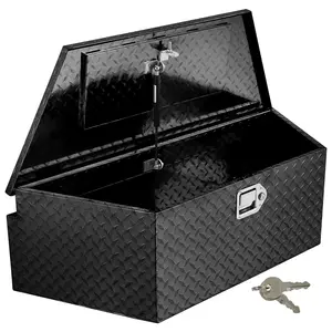 Garvee Waterproof Heavy Duty Aluminum Trailer Tongue Tool Box for Pick Up Truck Bed, Available in 33 and 39 Inch Sizes, Features Secure Lock & Keys, Durable Storage Solution in Black and Silver