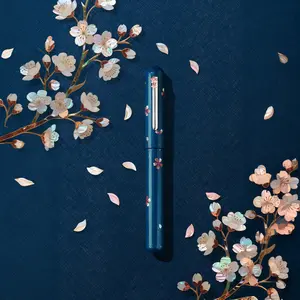 Nahvalur Ikkaku Cherry Blossom Urushi Fountain Pen 14k Fine