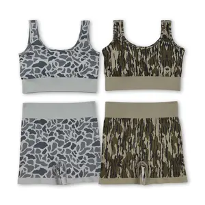 Women Yoga Outfit Sports Camo Girl Atheletic Clothing Set