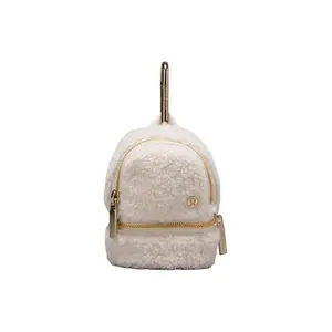Lululemon City Adventurer Fleece-Lined Nano Pouch for Women in White Opal and Gold