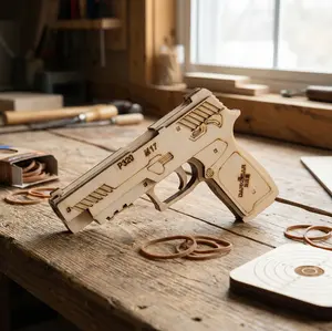 3D Wooden Rubber Band Gun | 3D Printed Fidget Toys Style | Fidget Tradings & Fidget Items | Fidgets for School & Cool Fidgets for School | Fidget for Adults, ADHD Fidgets, Anxiety Fidgets | Toys for Grown Ups & Fidgets Toys | Stress Relief Gifts for Men