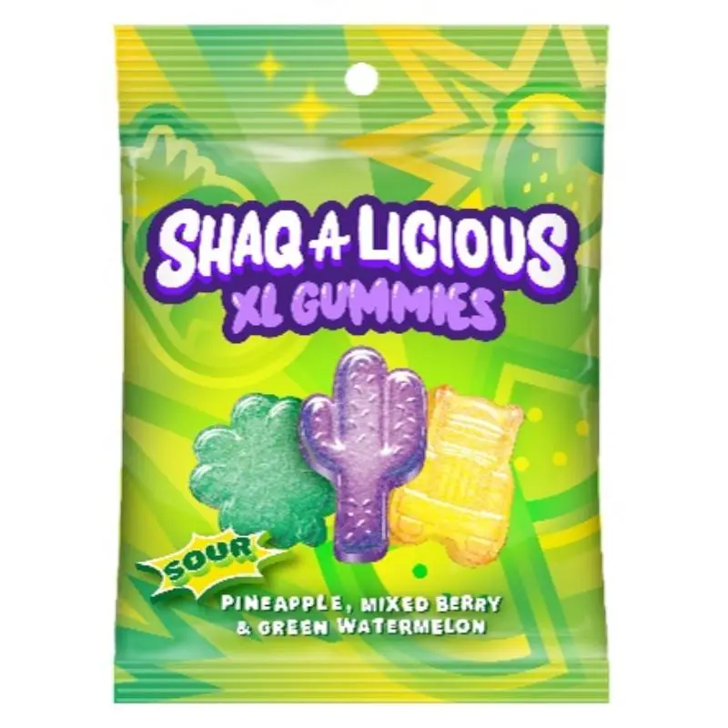 2x Shaq-A-Licious Sour Gummies Original Peg Bag 6.2oz Sour Original