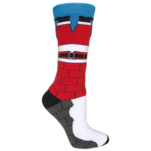 Santa Stuck In The Chimney Funny Christmas Socks - Unisex Adult, 85% Cotton & 15% Nylon, One Size Fits Most, High Crew Fit, Comfortable & Warm for all