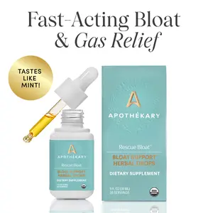 Apothékary Rescue Bloat - Bloating & Gas Relief Liquid Herbal Drops* | Alcohol-Free, Certified Organic, Certified Gluten-Free, PETA Certified Vegan & Cruelty-Free, Third Party Tested, Plant-Based, No Artificial Additives, Natural Supplement Digestive Aid