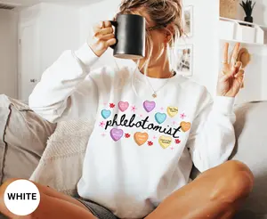 Phlebotomist Valentine's Day Sweatshirt Gift, Phlebotomy Technician Sweater, Future phlebotomist Student Coworker Crewneck