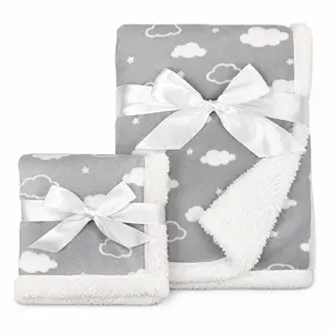 American Baby Heavenly Soft Chenille Sherpa 2-Piece Blanket Set – 30" x 35" Blanket & 14" x 14" Mini Blanket
