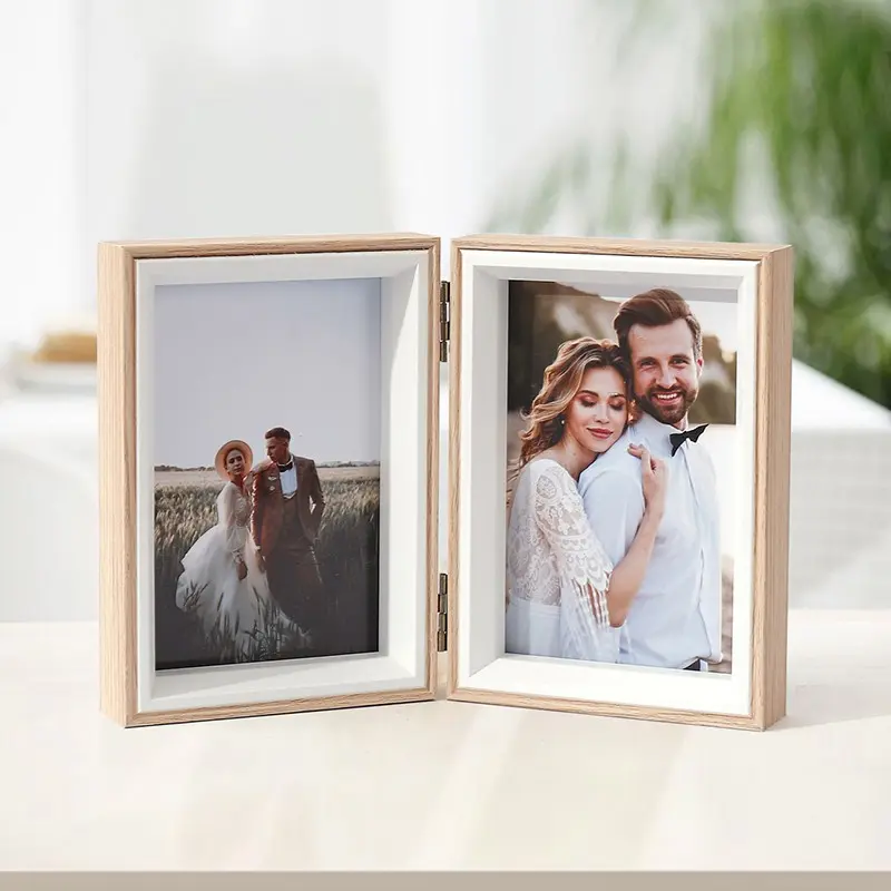 Vintage European Style Foldable Photo Frame, 4x6 Inch Creative Home Desktop Decor, Casual Design for Family Photos Display, Rectangular Frames