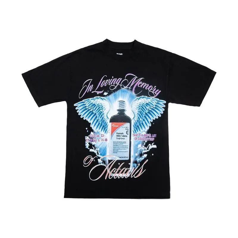 SIRUP Tシャツ SIRUP×GUCCIMAZE BOOTLEG Men's Black A Awful Cough Syrup Graphic Tee Shirt 2-Sided, Fashion