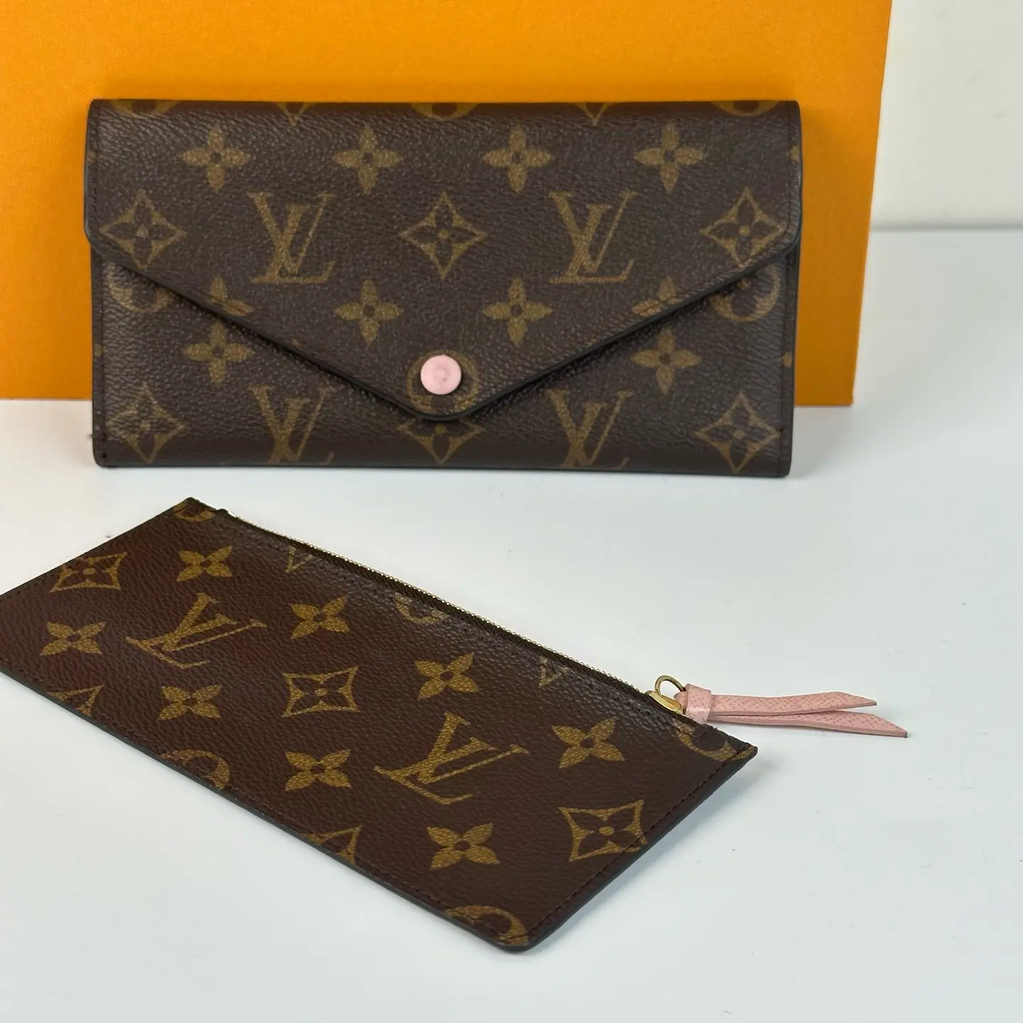 Pre-owned Louis Vuitton Josephine Monogram Long Wallet, Pink Snap Button