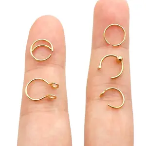 5-Piece Gold Nose Ring Set, Assorted Minimalist Hoops & Clip-Ons for Pierced & Non-Pierced Noses, Versatile Piercing Jewelry for Everyday & Delicate Styling