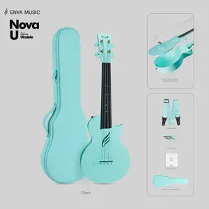 【Enya Nova U Concert Ukulele】Carbon Fiber Nova U 23"/Nova U Mini 21" -Waterproof Travel Ukulele with Case, Strap & Capo - All Weather Performance for Beginners & Travelers, #Summervibes,