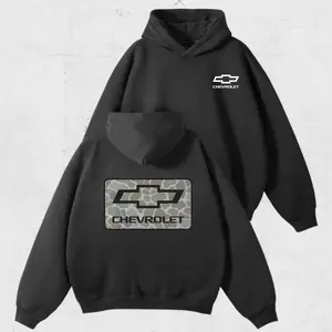 Chevrolet Camo Logo Vintage Hoodie 2 Sides, Sweatshirt, Tshirt Cotton Casual Crewneck Tee, Gift For Her Him, Outdoor Summer Shirt, Racing Fan, Gift For Car Lover, Country Hunting, Classic Streetwear