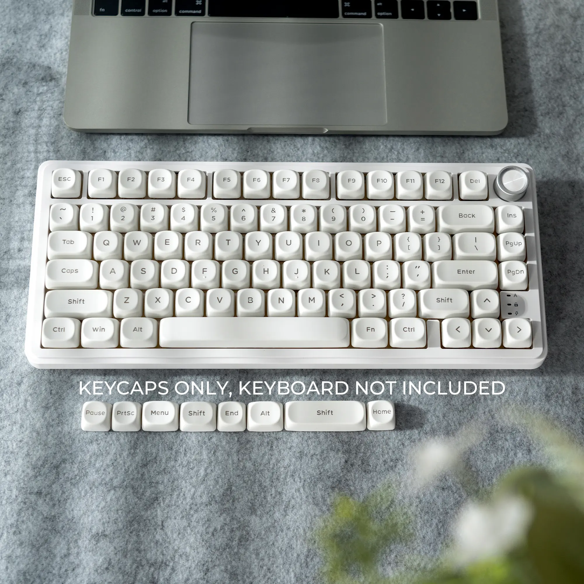 XVX Minimalist White Shine-through Keycaps Dye-Sub MOA Profile PBT 117-key Keycap Set for MX Switches & ANSI Layout Mechanical Keyboard（Keycaps Only, Keyboard Not Included）