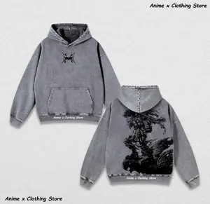 Retro Vintage Limited Deku Ver3 – My Hero Academia Anime Double Printed Oversized Washed Hoodie – Unisex Oversize Anime Manga Acid Washed Lightweight Cotton Hoodies & Sweater, Perfect Gift for Anime Lovers