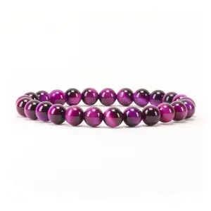 Cherry Tree Collection | Stretch Bracelet | 8mm Beads (Purple Tiger's Eye)