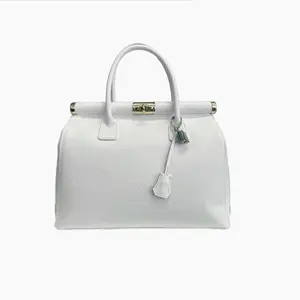 Cara Premium Italian Leather Handbag with Gold-Tone Hardware & Signature Barrel Clasp for Timeless Elegance Structured Design & Versatile Style