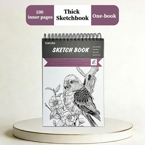 Truecolor Sketchbook,  No Bleed & No Smudge, Durable Hardcover Spiral Bound Sketch Pad, Smooth Drawing Journal for Artists, Beginners, Sketching, Doodling & Art Creation