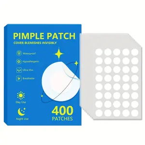 Invisible Day&Night Pimple Patch | 400pcs Waterproof Ultra-Thin Blemish Cover | Breathable Hypoallergenic Acne Patches