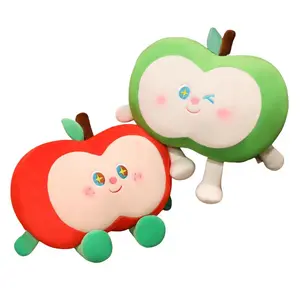 40cm Apple Plush Pillow, 16cm Apple Plush Hanging Decoration, Soft Skin-Friendly Sofa Cushion, Living Room Bright Decor Gift, Cuddly Stuffed Animal