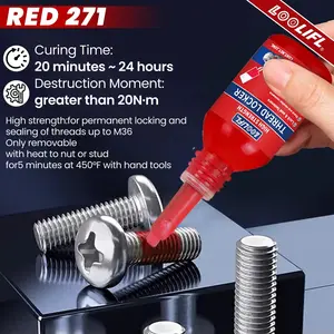10 mL Red Threadlocker—a removable threadlocking adhesive for nuts, bolts, and fasteners to prevent loosening