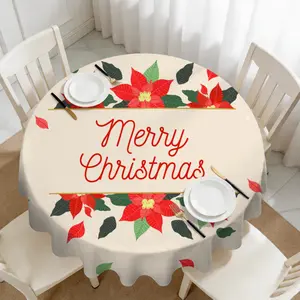 Large Christmas themed circular tablecloth/table mat made of high-quality materials; Durable and scratch resistant, suitable for daily use or special occasions, adding personality and beauty to your dining table.